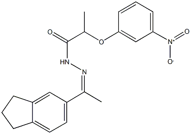 N'-[1-(2,3-dihydro-1H-inden-5-yl)ethylidene]-2-{3-nitrophenoxy}propanohydrazide 结构式