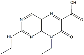 8-ethyl-2-(ethylamino)-7-oxo-7,8-dihydro-6-pteridinecarboxylic acid 结构式