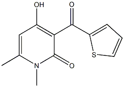 4-hydroxy-1,6-dimethyl-3-(2-thienylcarbonyl)-2(1H)-pyridinone 结构式
