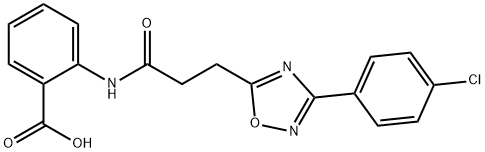 2-({3-[3-(4-chlorophenyl)-1,2,4-oxadiazol-5-yl]propanoyl}amino)benzoic acid 结构式