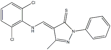 4-[(2,6-dichloroanilino)methylene]-5-methyl-2-phenyl-2,4-dihydro-3H-pyrazole-3-thione 结构式