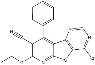 4-chloro-7-ethoxy-9-phenylpyrido[3',2':4,5]thieno[3,2-d]pyrimidine-8-carbonitrile 结构式