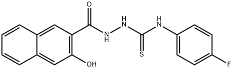 N-(4-fluorophenyl)-2-(3-hydroxy-2-naphthoyl)hydrazinecarbothioamide 结构式