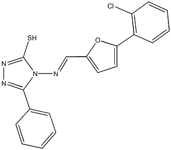 4-({[5-(2-chlorophenyl)-2-furyl]methylene}amino)-5-phenyl-4H-1,2,4-triazol-3-yl hydrosulfide 结构式