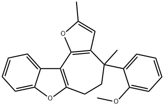 2-(2,4-dimethyl-5,6-dihydro-4H-furo[2',3':3,4]cyclohepta[1,2-b][1]benzofuran-4-yl)phenyl methyl ether 结构式