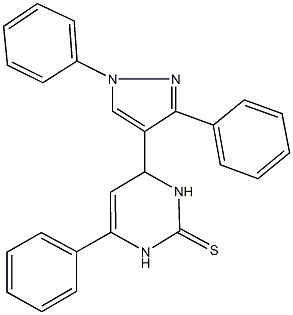 4-(1,3-diphenyl-1H-pyrazol-4-yl)-6-phenyl-3,4-dihydro-2(1H)-pyrimidinethione 结构式