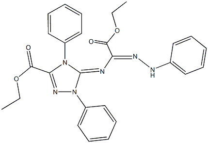 ethyl 5-[(2-ethoxy-2-oxo-N-phenylethanehydrazonoyl)imino]-1,4-diphenyl-4,5-dihydro-1H-1,2,4-triazole-3-carboxylate 结构式