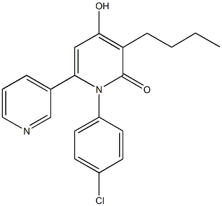 4-hydroxy-3-butyl-1-(4-chlorophenyl)-2(1H)-3',6-bipyridin-2-one 结构式