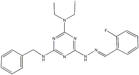 2-fluorobenzaldehyde [4-(benzylamino)-6-(diethylamino)-1,3,5-triazin-2-yl]hydrazone 结构式