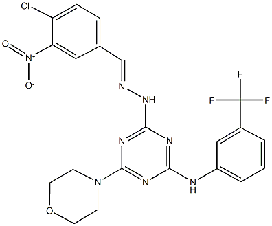 4-chloro-3-nitrobenzaldehyde {4-(4-morpholinyl)-6-[3-(trifluoromethyl)anilino]-1,3,5-triazin-2-yl}hydrazone 结构式