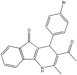 3-acetyl-4-(4-bromophenyl)-2-methyl-1,4-dihydro-5H-indeno[1,2-b]pyridin-5-one 结构式