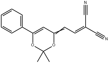 2-[2-(2,2-dimethyl-6-phenyl-4H-1,3-dioxin-4-ylidene)ethylidene]malononitrile 结构式