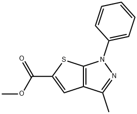 甲基3-甲基-1-苯基-1H-噻吩并[2,3-C]吡唑-5-羧酸酯 结构式