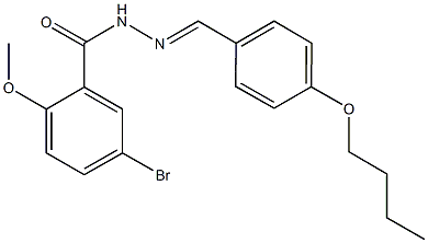 5-bromo-N'-(4-butoxybenzylidene)-2-methoxybenzohydrazide 结构式