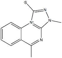 3,5-dimethyl-3H-[1,2,4]triazolo[4,3-a]quinazolin-10-ium-1-thiolate 结构式