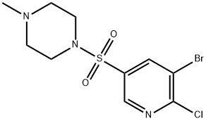 1-[(5-bromo-6-chloro-3-pyridinyl)sulfonyl]-4-methylpiperazine 结构式