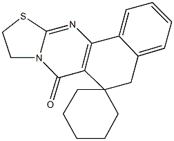 5,6,9,10-tetrahydrospiro(7H-benzo[h][1,3]thiazolo[2,3-b]quinazoline-6,1'-cyclohexane)-7-one 结构式
