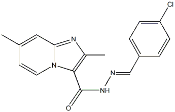 N'-(4-chlorobenzylidene)-2,7-dimethylimidazo[1,2-a]pyridine-3-carbohydrazide 结构式