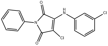 3-chloro-4-(3-chloroanilino)-1-phenyl-1H-pyrrole-2,5-dione 结构式