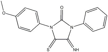 4-imino-1-(4-methoxyphenyl)-3-phenyl-5-thioxo-2-imidazolidinone 结构式