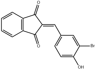 2-(3-bromo-4-hydroxybenzylidene)-1H-indene-1,3(2H)-dione 结构式