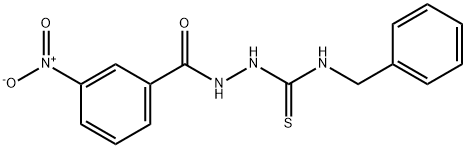 2-({3-nitrophenyl}carbonyl)-N-(phenylmethyl)hydrazinecarbothioamide 结构式