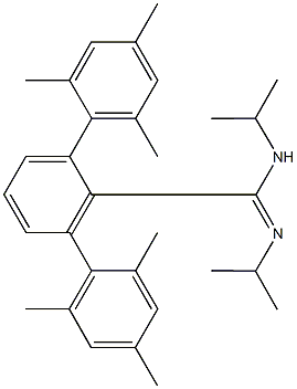 2,2'',4,4'',6,6''-hexamethyl-N-isopropyl-N'-[1-methylethyl]-1,2':6',1''-terphenyl-1'-carboximidamide 结构式