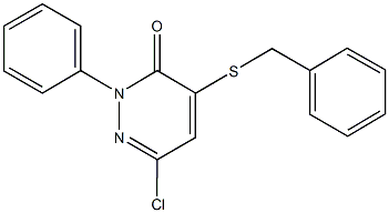4-(benzylsulfanyl)-6-chloro-2-phenyl-3(2H)-pyridazinone 结构式