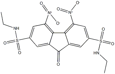 N~2~,N~7~-diethyl-4,5-bisnitro-9-oxo-9H-fluorene-2,7-disulfonamide 结构式