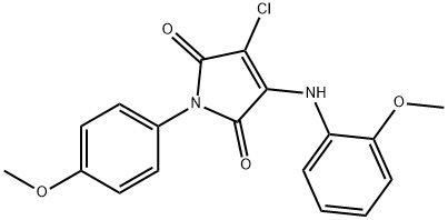 3-chloro-4-(2-methoxyanilino)-1-(4-methoxyphenyl)-1H-pyrrole-2,5-dione 结构式