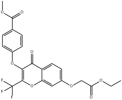 methyl 4-{[7-(2-ethoxy-2-oxoethoxy)-4-oxo-2-(trifluoromethyl)-4H-chromen-3-yl]oxy}benzoate 结构式