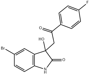 5-bromo-3-[2-(4-fluorophenyl)-2-oxoethyl]-3-hydroxy-1,3-dihydro-2H-indol-2-one 结构式