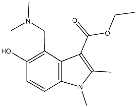 ethyl 4-[(dimethylamino)methyl]-5-hydroxy-1,2-dimethyl-1H-indole-3-carboxylate 结构式