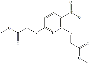 methyl ({3-nitro-6-[(2-methoxy-2-oxoethyl)sulfanyl]-2-pyridinyl}sulfanyl)acetate 结构式