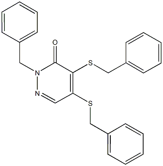 2-benzyl-4,5-bis(benzylsulfanyl)-3(2H)-pyridazinone 结构式