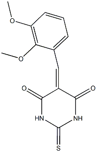 5-(2,3-dimethoxybenzylidene)-2-thioxodihydro-4,6(1H,5H)-pyrimidinedione 结构式