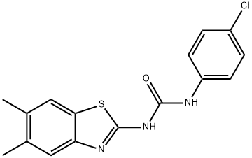 N-(4-chlorophenyl)-N'-(5,6-dimethyl-1,3-benzothiazol-2-yl)urea 结构式