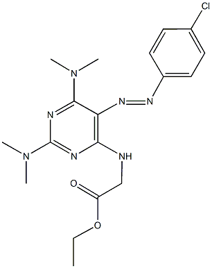 ethyl {[5-[(4-chlorophenyl)diazenyl]-2,6-bis(dimethylamino)-4-pyrimidinyl]amino}acetate 结构式