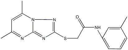 2-[(5,7-dimethyl[1,2,4]triazolo[1,5-a]pyrimidin-2-yl)sulfanyl]-N-(3-methylphenyl)acetamide 结构式