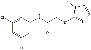 N-(3,5-dichlorophenyl)-2-[(1-methyl-1H-imidazol-2-yl)sulfanyl]acetamide 结构式