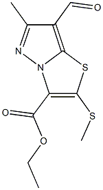 ethyl 7-formyl-6-methyl-2-(methylsulfanyl)pyrazolo[5,1-b][1,3]thiazole-3-carboxylate 结构式