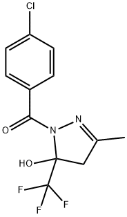 1-(4-chlorobenzoyl)-3-methyl-5-(trifluoromethyl)-4,5-dihydro-1H-pyrazol-5-ol 结构式