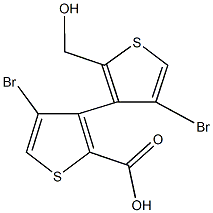 4,4'-dibromo-2'-(hydroxymethyl)-3,3'-bithiophene-2-carboxylic acid 结构式