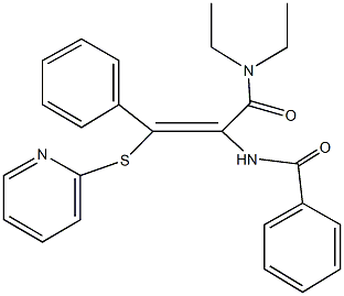 N-[1-[(diethylamino)carbonyl]-2-phenyl-2-(2-pyridinylsulfanyl)vinyl]benzamide 结构式