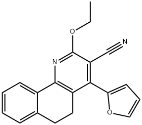 2-ethoxy-4-(2-furyl)-5,6-dihydrobenzo[h]quinoline-3-carbonitrile 结构式