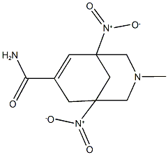 1,5-bisnitro-3-methyl-3-azabicyclo[3.3.1]non-6-ene-7-carboxamide 结构式
