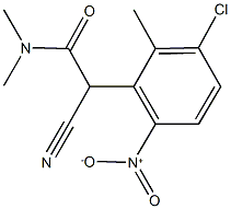 2-{3-chloro-6-nitro-2-methylphenyl}-2-cyano-N,N-dimethylacetamide 结构式