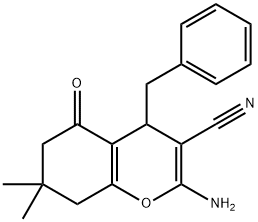 2-amino-4-benzyl-7,7-dimethyl-5-oxo-5,6,7,8-tetrahydro-4H-chromene-3-carbonitrile 结构式