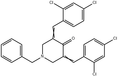 1-benzyl-3,5-bis(2,4-dichlorobenzylidene)-4-piperidinone 结构式