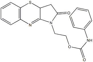 2-(2-oxo-3,3a-dihydropyrrolo[3,2-b][1,4]benzothiazin-1(2H)-yl)ethyl phenylcarbamate 结构式